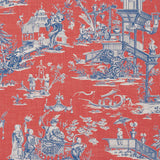 T75466 Cheng Toile Red Blue Wallpaper