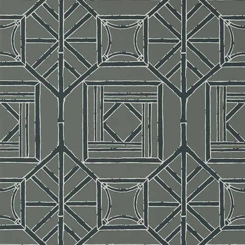 T75520 Shoji Panel Grey Wallpaper