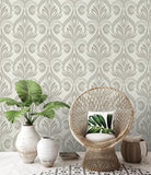 TA21008 Bonaire Metallic Silver White Wallpaper