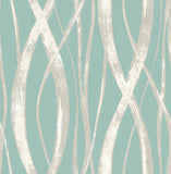 TA21104 Barbados Turquoise Metallic Silver White Wallpaper