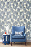 TA21302 Cayman Prussia Blue Off-White Wallpaper