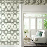 TC2632 Sawgrass Trellis White Grey Wallpaper