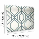 TC2634 Sawgrass Trellis White Blue Wallpaper