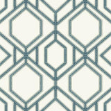 TC2634 Sawgrass Trellis White Blue Wallpaper