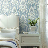 TC2644 Hawthorne Ikat Blue Wallpaper