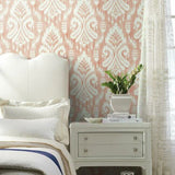 TC2646 Hawthorne Ikat Coral Wallpaper