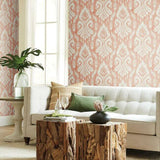 TC2646 Hawthorne Ikat Coral Wallpaper