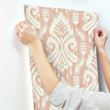 TC2646 Hawthorne Ikat Coral Wallpaper