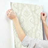 TC2647 Hawthorne Ikat Beige Wallpaper