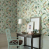 TC2653 Tropical Love Birds White Coral Wallpaper