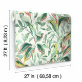 TC2653 Tropical Love Birds White Coral Wallpaper