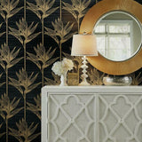 TC2674 Bird Of Paradise Black Gold Wallpaper