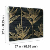 TC2674 Bird Of Paradise Black Gold Wallpaper