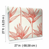 TC2676 Bird Of Paradise Coral Wallpaper