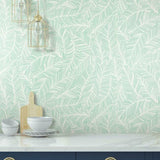 TC2716 Rainforest Canopy Aqua Wallpaper