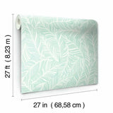 TC2716 Rainforest Canopy Aqua Wallpaper