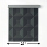 TC70600 Heavy vinyl Gray black square geometric 3-D illusion geo wallpaper rolls