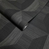 TC70600 Heavy vinyl Gray black square geometric 3-D illusion geo wallpaper rolls