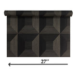 TC70606 Squared Away Geometric sand dollar brown square 3-D illusion wallpaper