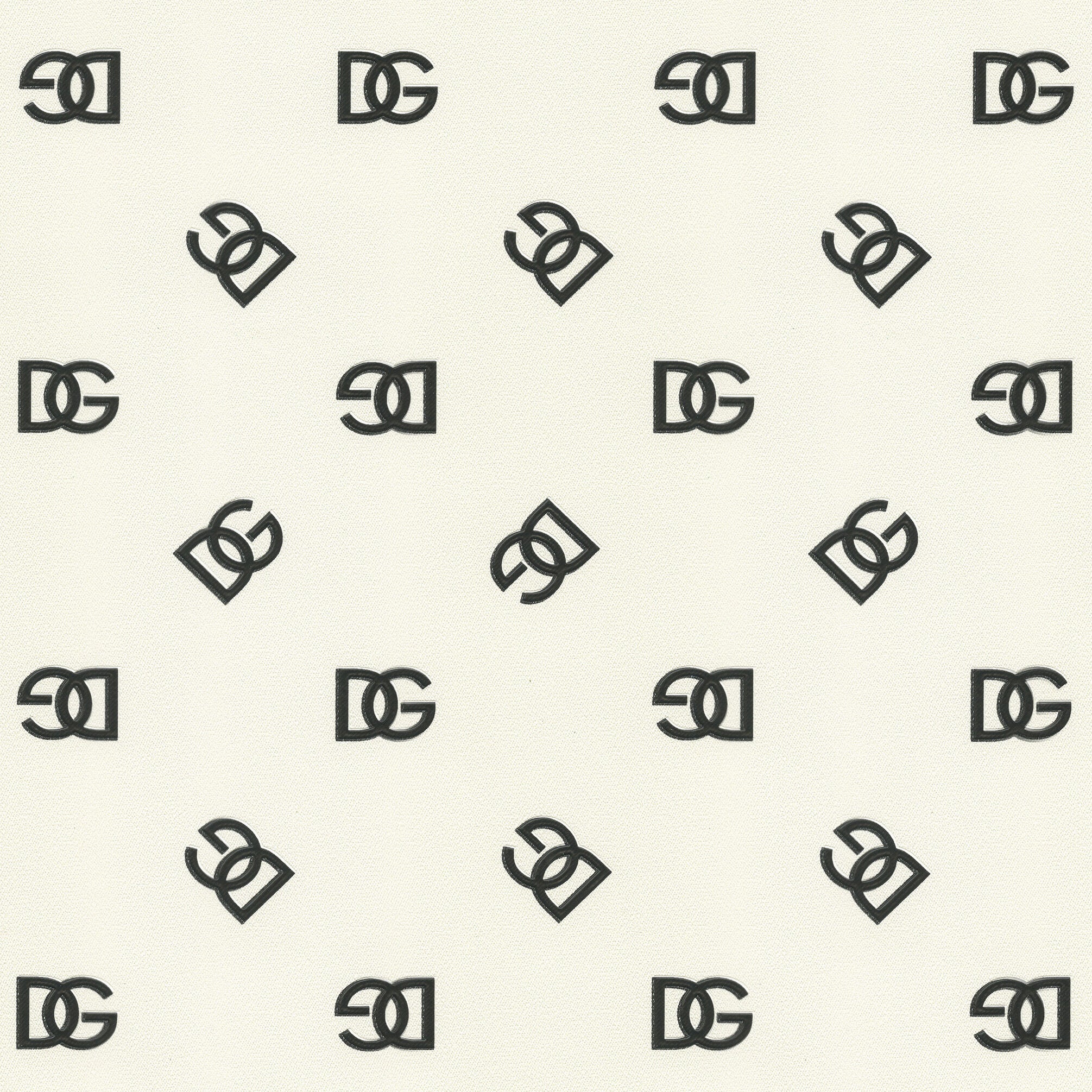 TCW007TCAHOU0075 Dolce \u0026 Gabbana black white D\u0026G logo print wallpaper  textured roll, image size:2011x2011