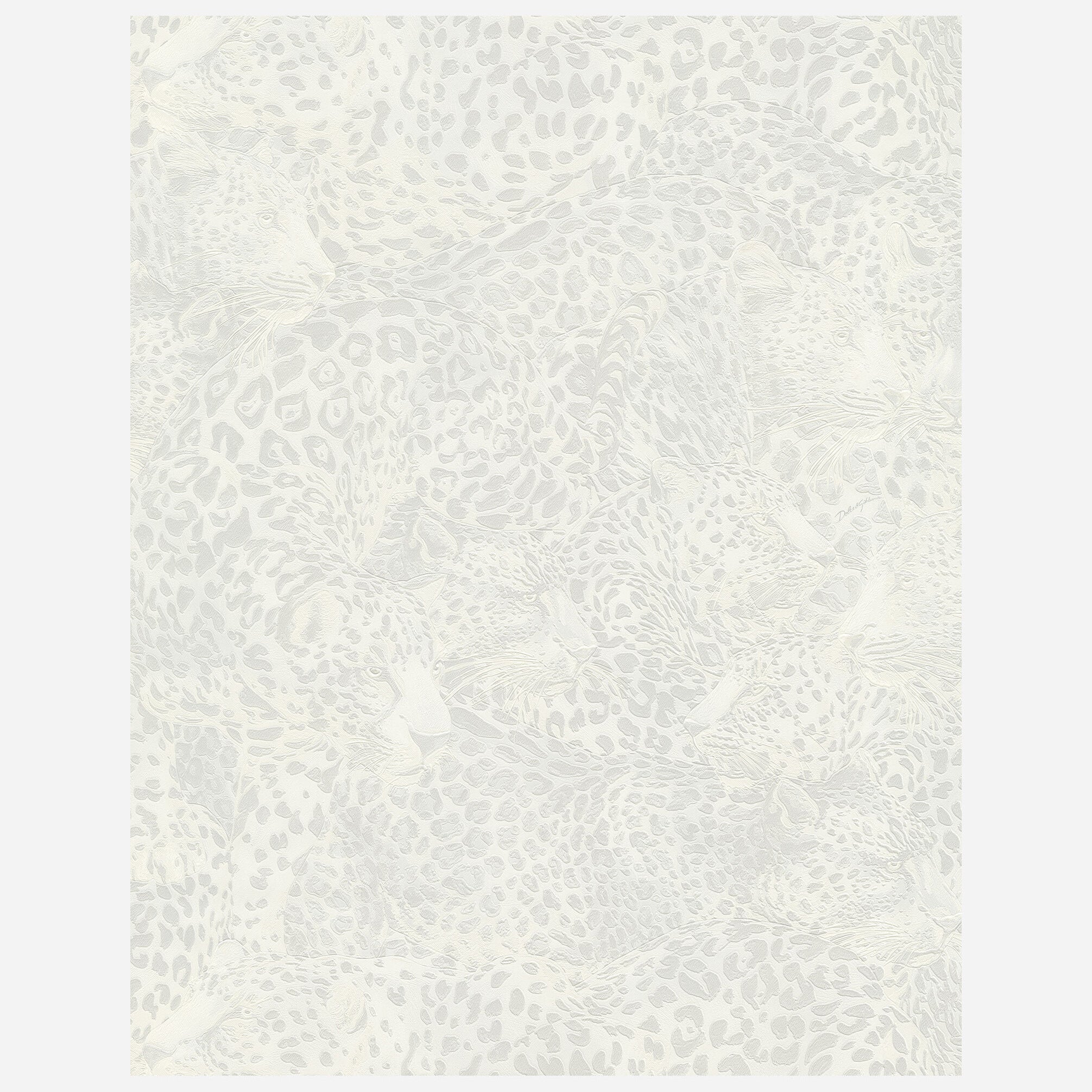 White Leopard Print Wallpaper