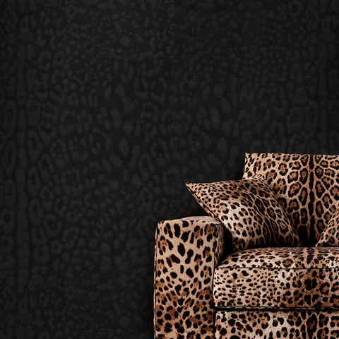 TCW007TCAI9UL037 Dolce & Gabbana brown cheetah leopard wallpaper textured roll