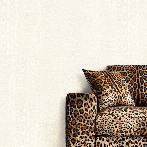 TCW007TCAI9UL001 Dolce & Gabbana white cheetah leopard wallpaper textured roll