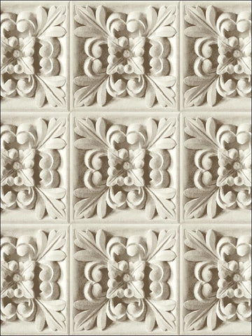 TD31605 Rosette Tiles Textured 3D Wallpaper