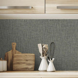 TG60010 Brown Tweed Woven Linen Wallpaper