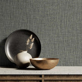 TG60010 Brown Tweed Woven Linen Wallpaper