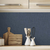 TG60011 Navy Tweed Woven Linen Wallpaper