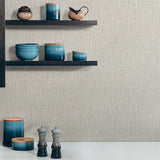 TG60026 Light Grey Tweed Woven Linen Wallpaper