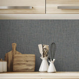 TG60036 Black Tweed Woven Linen Wallpaper