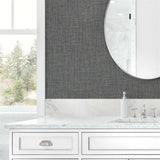 TG60036 Black Tweed Woven Linen Wallpaper