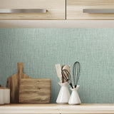 TG60044 Seafoam Tweed Woven Linen Wallpaper