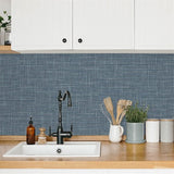 TG60136 Denim Grasmere Crosshatch Tweed Weave Wallpaper