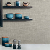 TG60142 Taupe Grasmere Crosshatch Tweed Weave Wallpaper