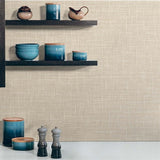 TG60148 Light Beige Grasmere Crosshatch Tweed Weave Wallpaper