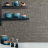 TG60149 Charcoal Grasmere Crosshatch Tweed Weave Wallpaper