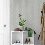 TG60203 Silver Throw Knit Weave Stripe Wallpaper