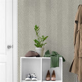 TG60209 Greige Throw Knit Weave Stripe Wallpaper