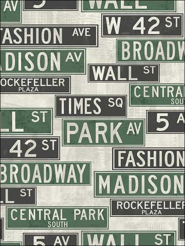 TH53404 New York Signs Wallpaper 