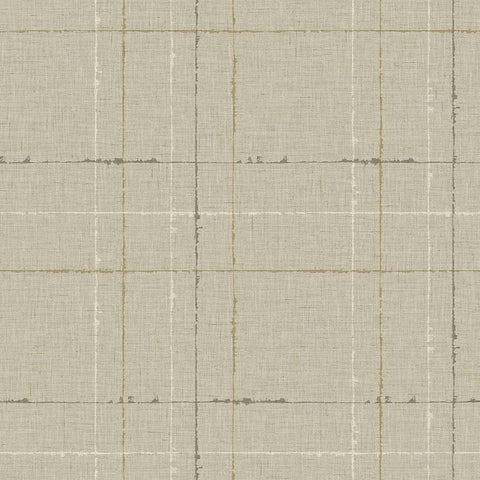TH90103 Gorton Plaid Papyrus Wallpaper 