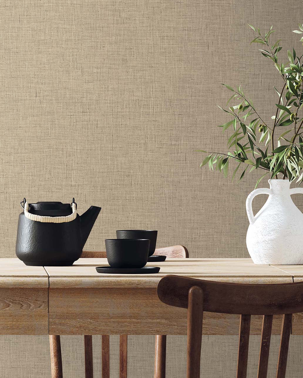 ロンハーマン　sand picture TH90218 Stretford Linen Sand Wallpaper – wallcoveringsmart