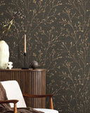 TH90306 Withington Branch Coffee Wallpaper