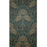 TJ40006 Floral Winkworth Espresso leaves botanical blossom black olive yellow Wallpaper