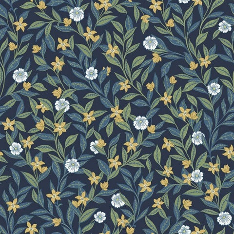 TJ40822 Wakehurst Space Cadet Floral Vine Wallpaper