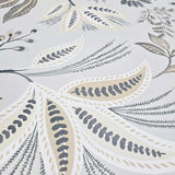 TJ41108 Floral Kew Mocha Leaf Vine leaves botanical blue olive green beige Wallpaper 3D