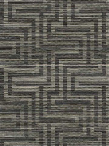 TL30200 Grasscloth Greek Key Wallpaper