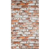 TL31701 Modern orange red white gray faux rustic brick distressed plaster wallpaper roll
